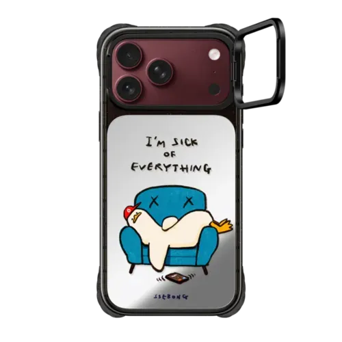 I'm sick of everything - iPhone 18 Pro Max - Ultra Impact Ring Stand Case - Mirror