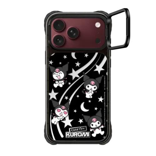 Kuromi Galactic Stardust Case - iPhone 18 Pro Max - Ultra Impact Ring Stand Case - Mirror
