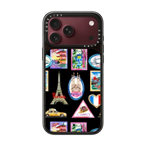 Vintage Luggage Stickers - iPhone 18 Pro Max - Impact Case MagSafe Compatible - Glossy