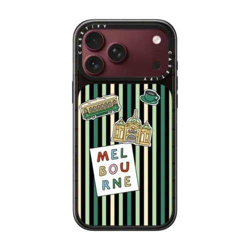 Melbourne Stickers and Stripes - iPhone 18 Pro Max - Impact Case MagSafe Compatible - Glossy