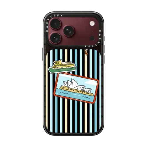 Sydney Stickers and Stripes - iPhone 18 Pro Max - Impact Case MagSafe Compatible - Glossy