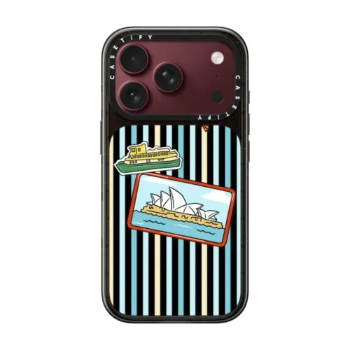 Sydney Stickers and Stripes - iPhone 18 Pro - Impact Case MagSafe Compatible - Glossy