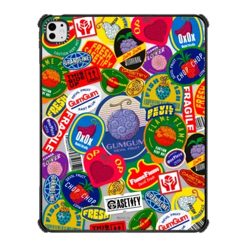 Devil Fruits Label Sticker Tablet Case - iPad Pro 13-inch (M4/M5) - iPad Impact Case