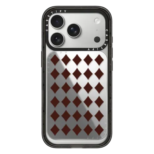 Brown Checks - Snappy Cardholder Stand - Snappy Mirror Cardholder Stand MagSafe Compatible