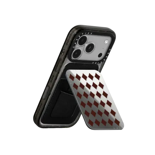 Brown Checks - Snappy Cardholder Stand - Snappy Mirror Cardholder Stand MagSafe Compatible