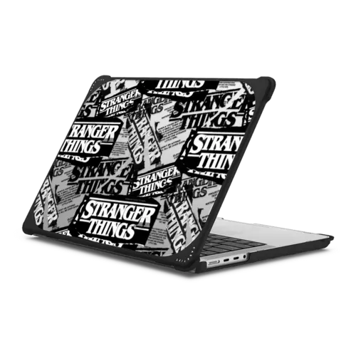 Stranger Things Hawkins Post Collage Laptop Case - MacBook Pro 14-inch (M1 - M5) - MacBook Bounce Case