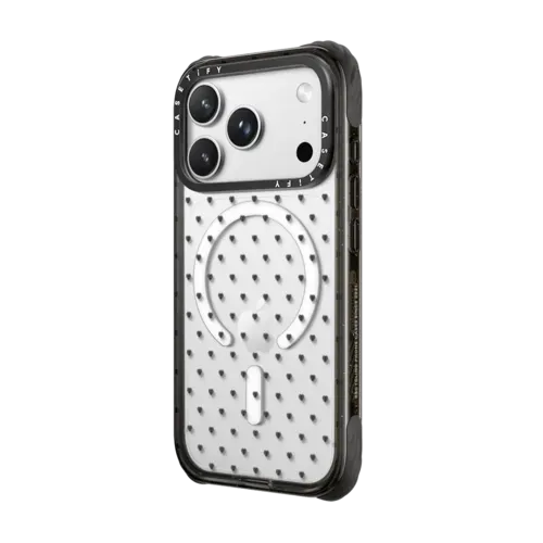 Black Polka Hearts - iPhone 18 Pro Max - Ultra Impact Case MagSafe Compatible