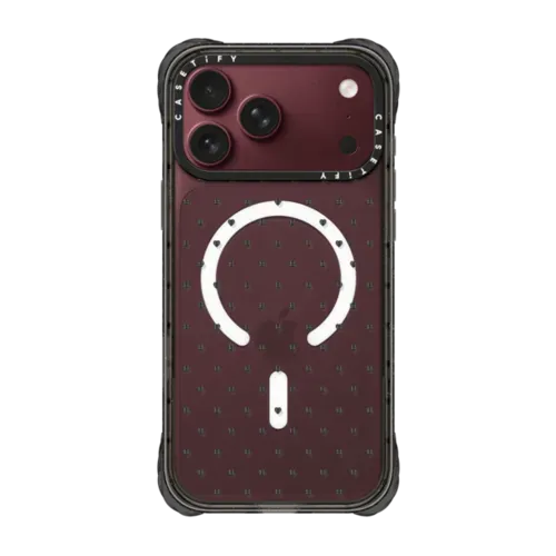 Black Polka Hearts - iPhone 18 Pro Max - Ultra Impact Case MagSafe Compatible