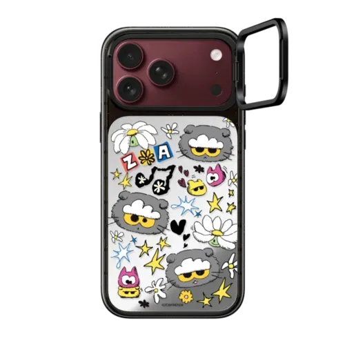 ZO&FRIENDS Sticker Case - iPhone 18 Pro Max - Impact Ring Stand Case - Mirror