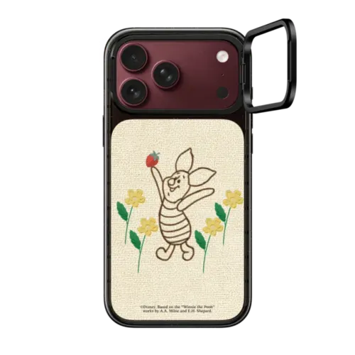 Winnie The Pooh & Friends Embroidered Phone Case - Piglet - With Background - iPhone 18 Pro Max - Impact Ring Stand Case MagSafe Compatible - Glossy