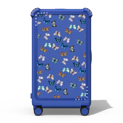 Noir Butterfly - 29" Check-In Trunk Suitcase - Bounce Suitcase