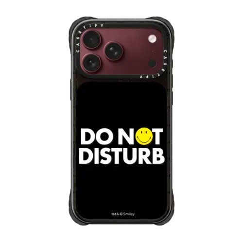 Smiley Do Not Disturb Typography Phone Case - iPhone 18 Pro Max - Ultra Impact Case MagSafe Compatible - Glossy