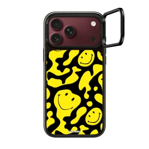 Acid Smiley Phone Case - iPhone 18 Pro Max - Impact Ring Stand Case MagSafe Compatible - Glossy