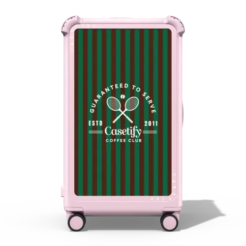 Coffee Club with strips CHECK-IN TRUNK SUITCASE - 29" Check-In Trunk Suitcase - Bounce Suitcase