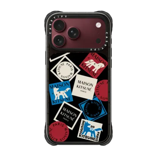 Maison Kitsune Art Gallery Fox Sticker Case - iPhone 18 Pro Max - Ultra Impact Case MagSafe Compatible - Glossy